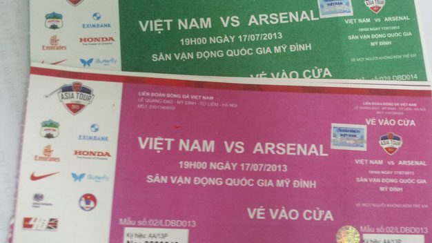 Bóng đá - Trên tay bộ vé xem trận giao hữu Việt Nam – Arsenal